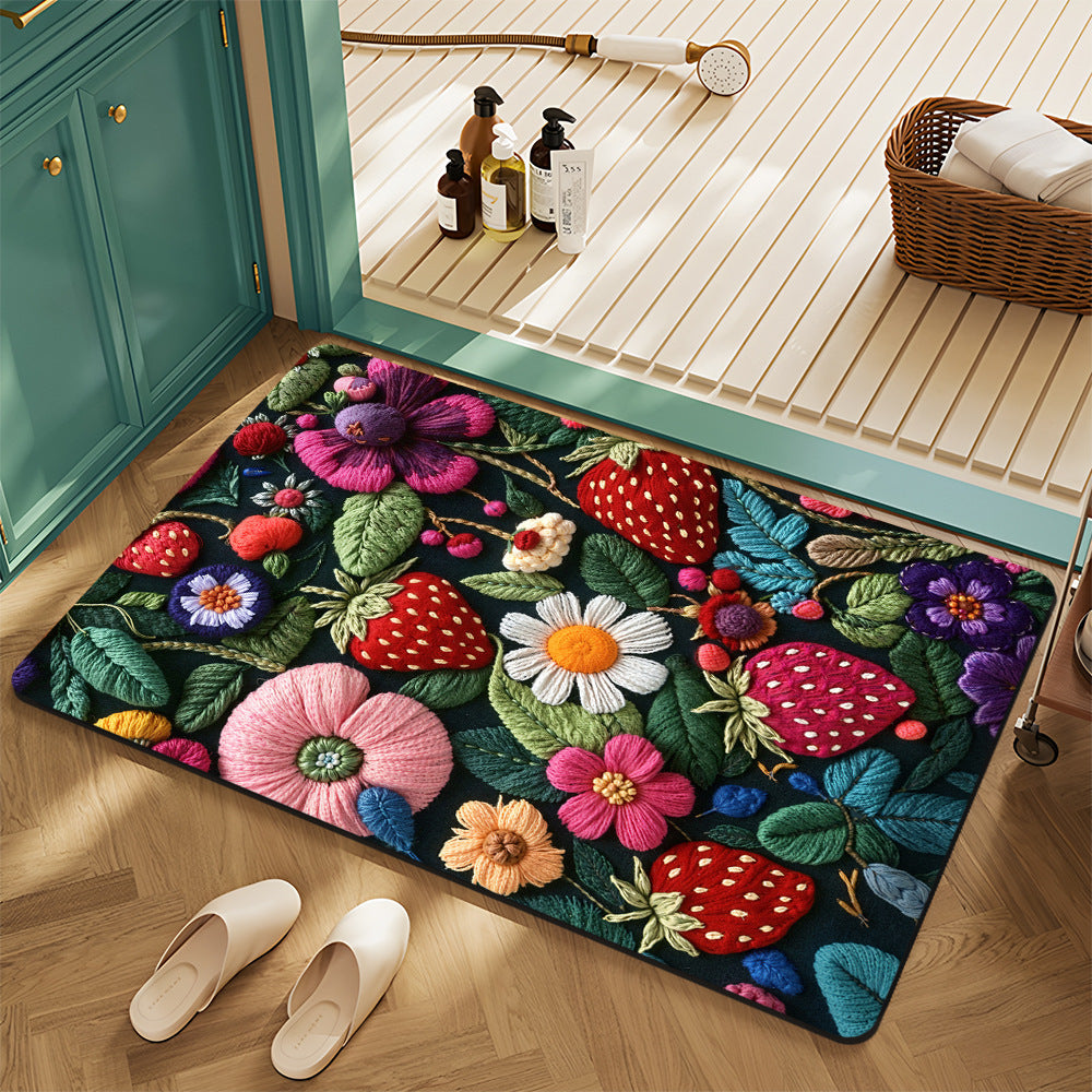 Floral Pattern Bath Mat Bowlift