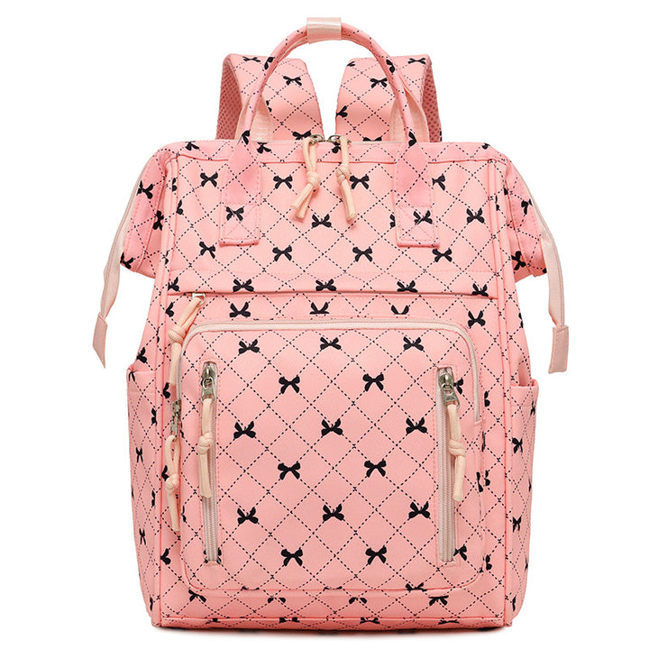 Stylish Bow-Printed Backpack Bowlift