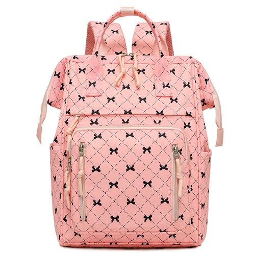 Stylish Bow-Printed Backpack Bowlift
