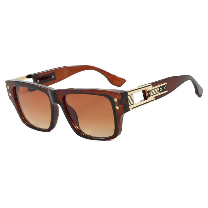 Women’s trendy square sunglasses with elegant gold decorative structure Bowlift