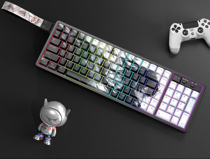 Customizable RGB Gaming Keyboard with Artistic Keycaps Bowlift