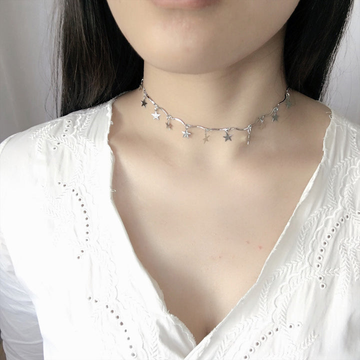 Star Charm Linked Chain Necklace Bowlift