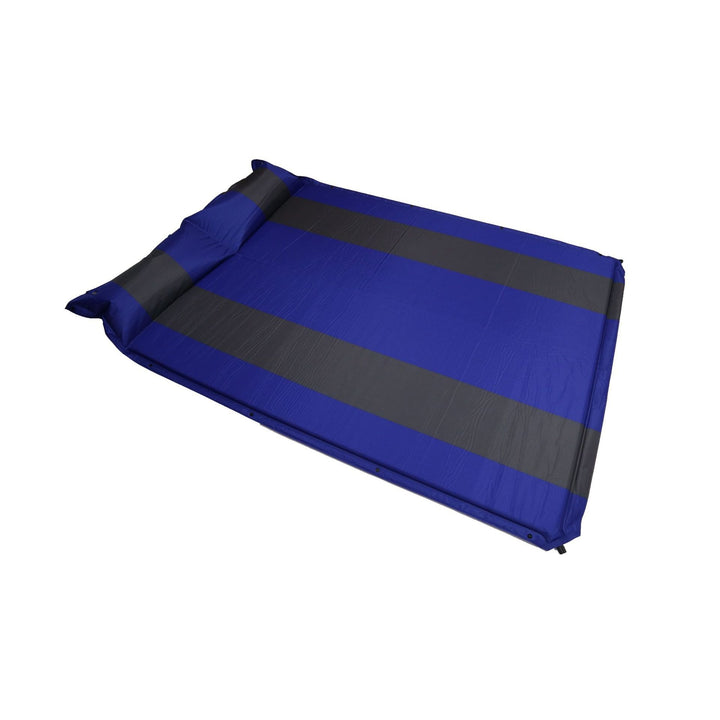 insulated self-inflating double camping mattress with integrated pillow Bowlift