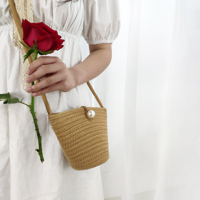 Handmade Macrame Bag with Bead Accent Bowlift