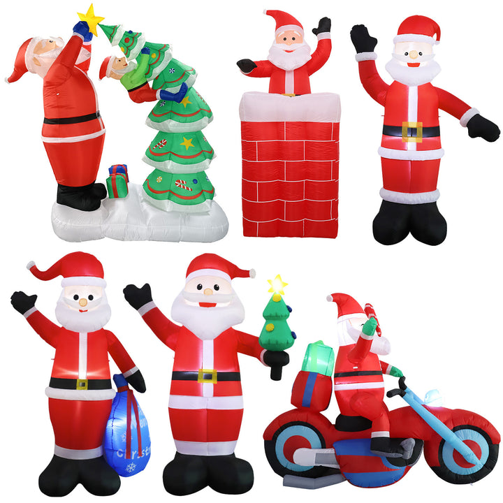 Inflatable Led Yard Santa Riding Polar Bear Outdoor Christmas Decoration With Internal Fan And Anchor Stakes