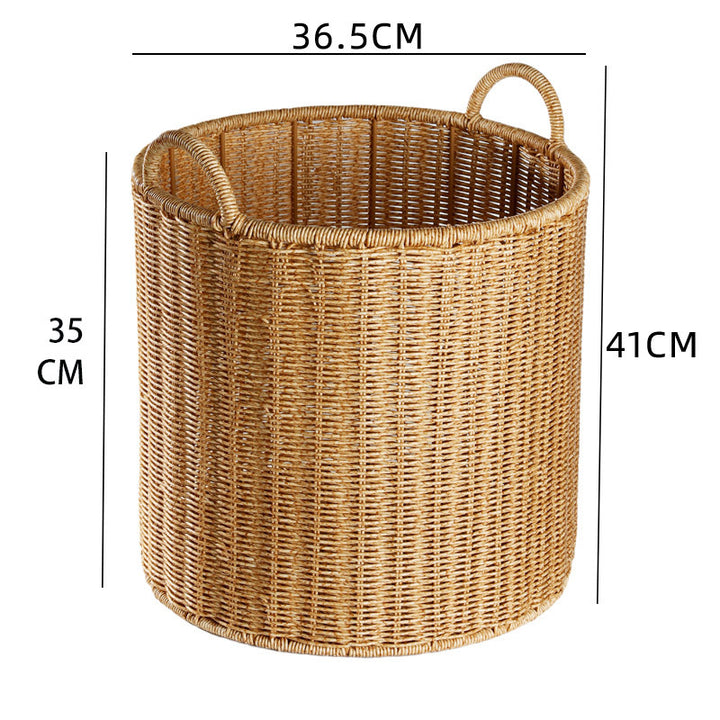 Round Woven Storage Basket with Durable Handles Bowlift