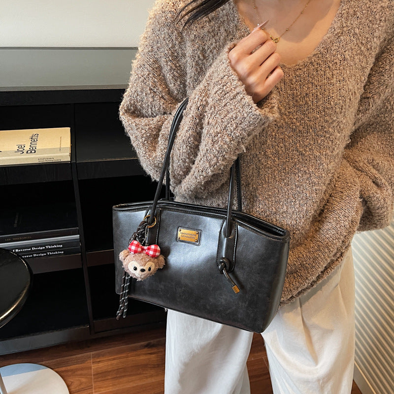 Classic Structured Leather Tote Bag Bowlift