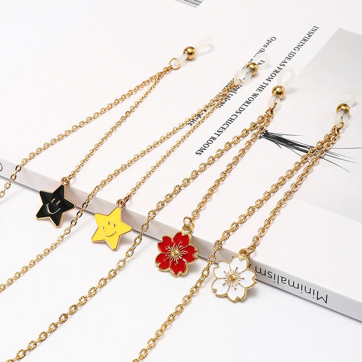 Decorative Eyewear with Star Charm Chain Bowlift