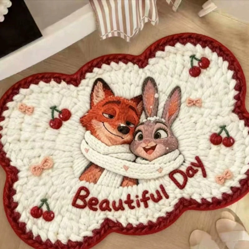 Playful Animal-Themed Decorative Bath Mat Bowlift