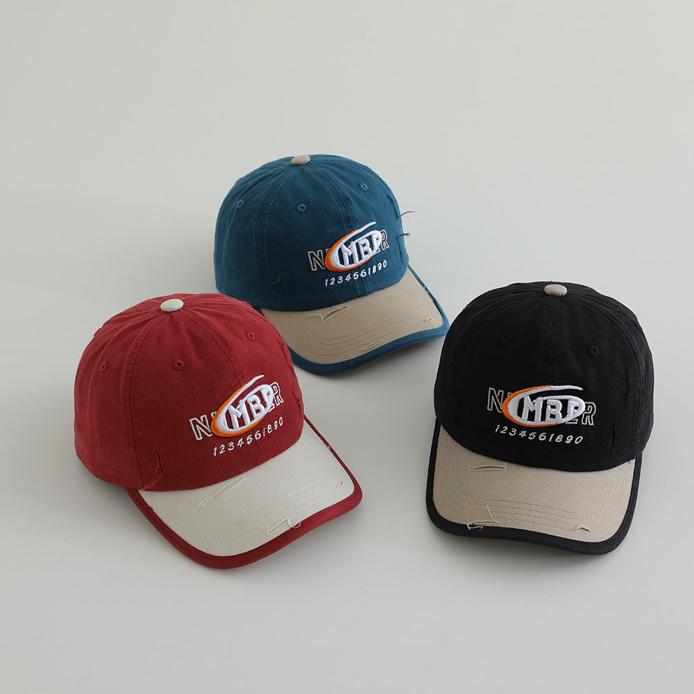 Men's Distressed Cotton Logo Baseball Cap Bowlift