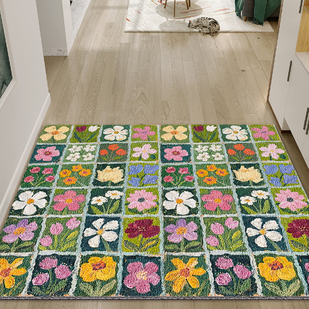 Colorful Floral Patchwork Area Rug Bowlift
