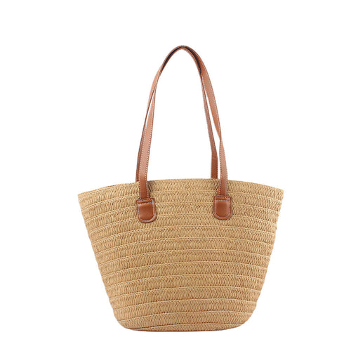 Stylish basket bag with leather handles Bowlift