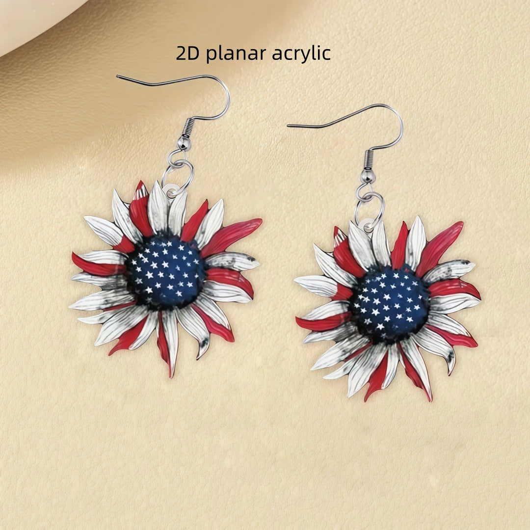 Women's flat acrylic earrings eagle silhouette with fishhook clasp and lightweight comfort Bowlift