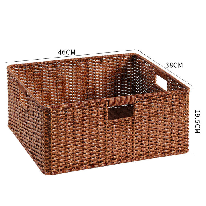 Handcrafted Large Rectangular Wicker Storage Basket Bowlift