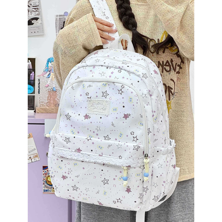 Cartoon-Themed Multi-Pocket Backpack Bowlift
