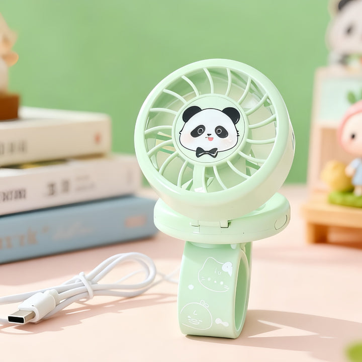 Portable USB Hand Fan with Cute Animal Design Bowlift