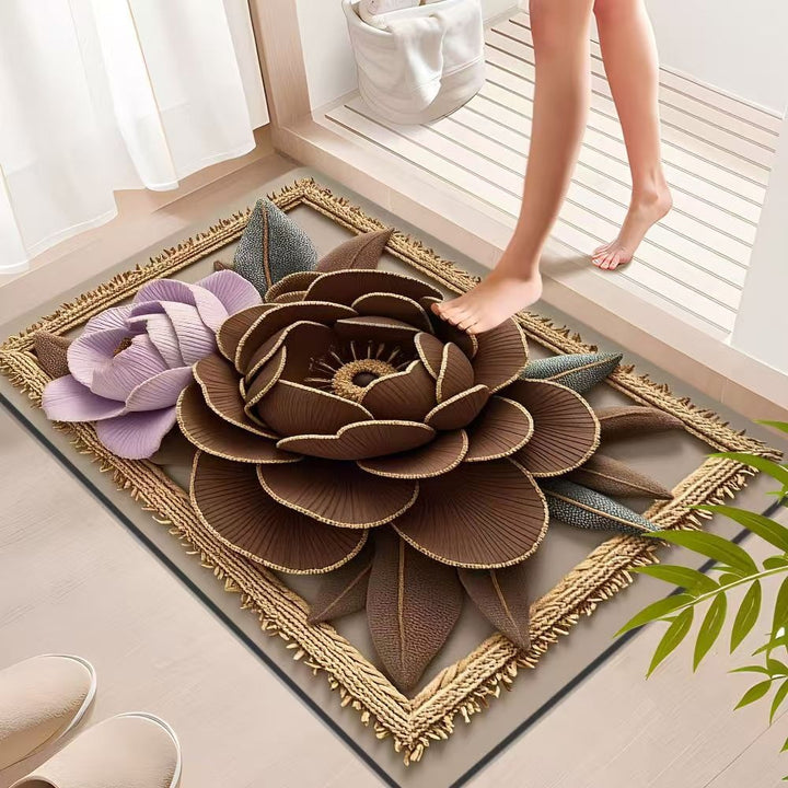 Decorative Floral Bath Mat Bowlift