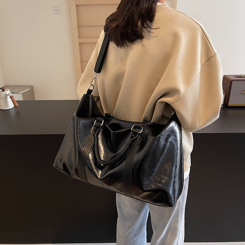 Premium Leather Weekend Duffel Bag Bowlift