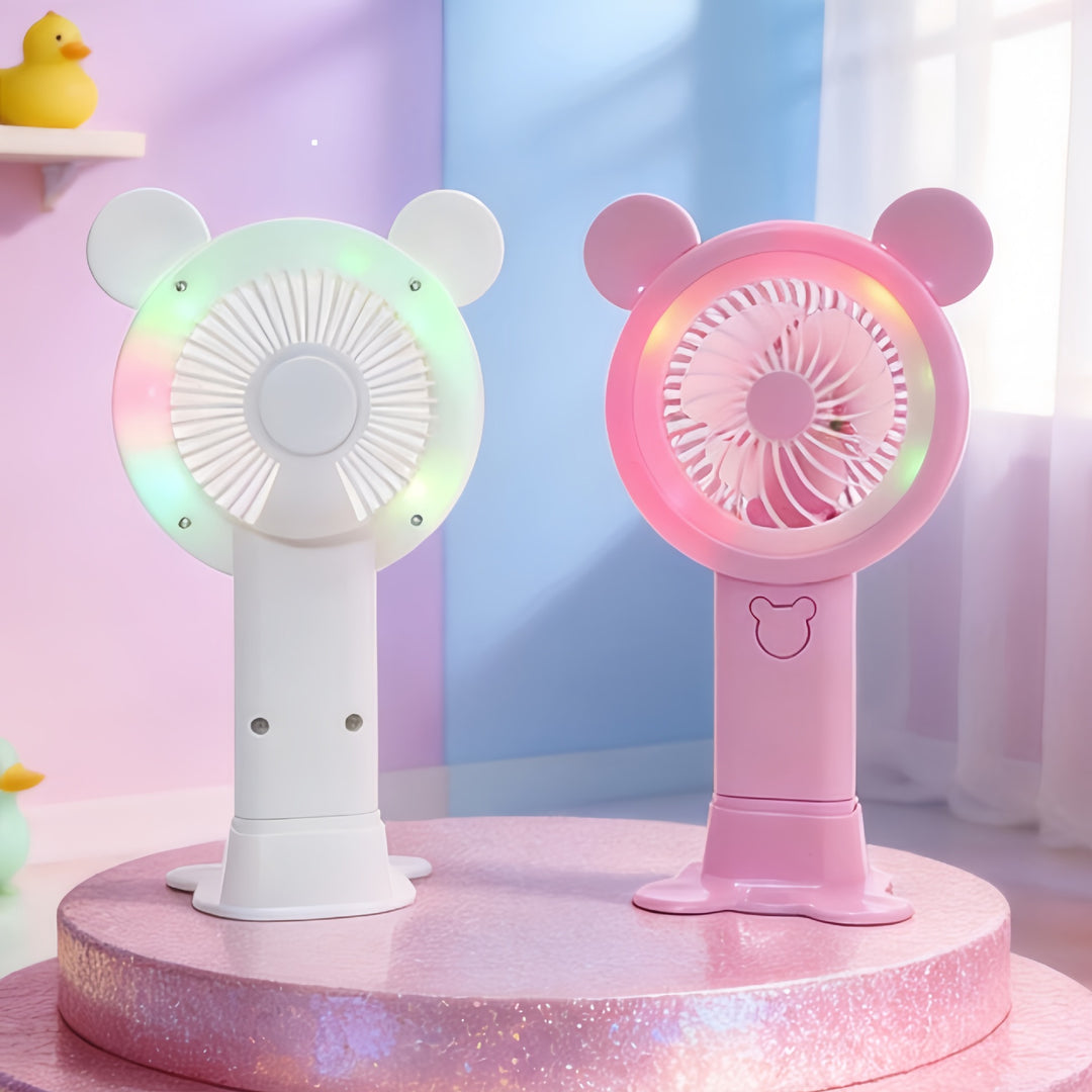 Portable LED Hand Fan with Cute Animal Design Bowlift
