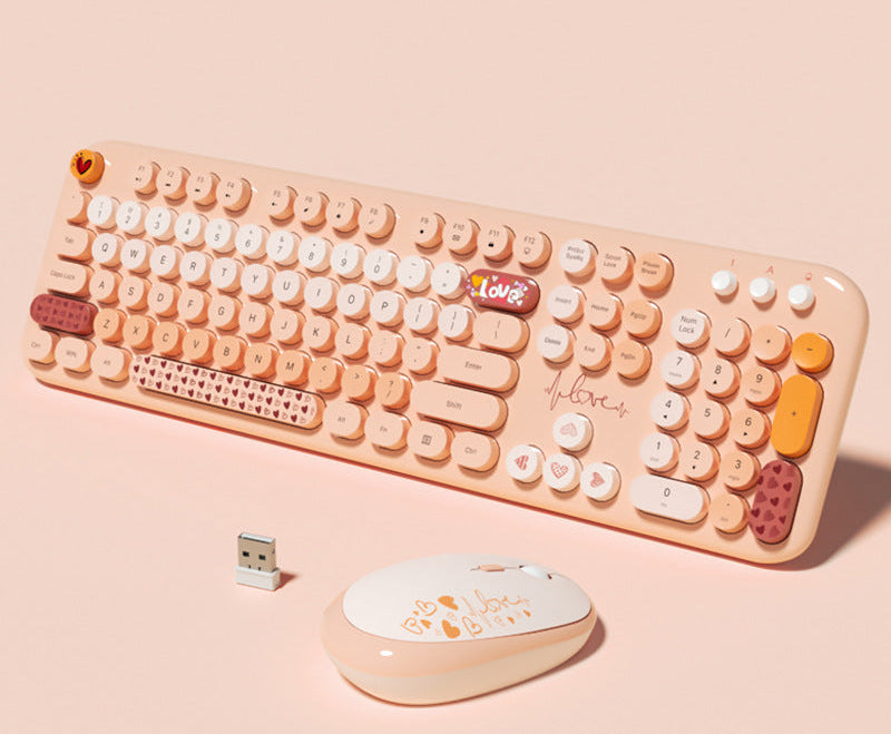 Cute-Themed Wireless Keyboard and Mouse Set Bowlift