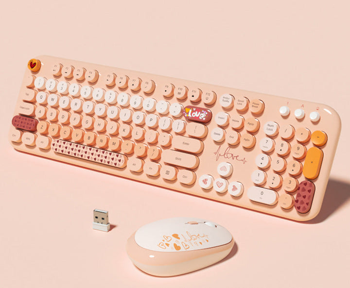 Cute-Themed Wireless Keyboard and Mouse Set Bowlift
