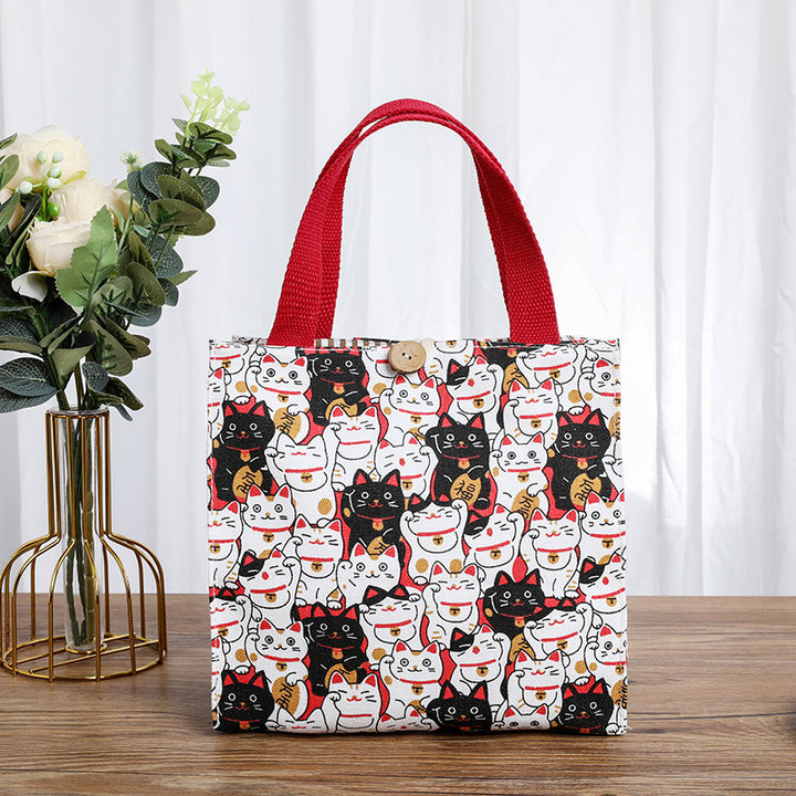 Cute Cat-Themed Storage Tote Bowlift