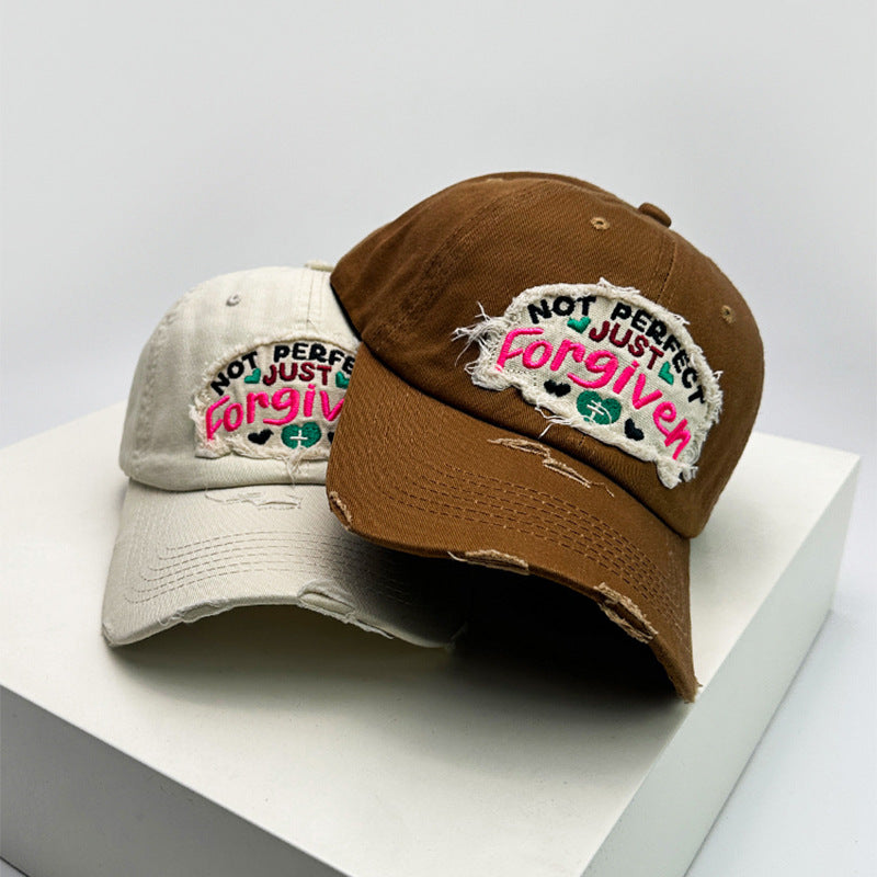 Women's Distressed Cotton Inspirational Baseball Cap Bowlift