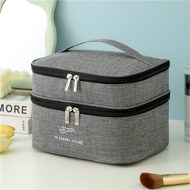 Dual-Layer Travel Cosmetic Organizer Bowlift