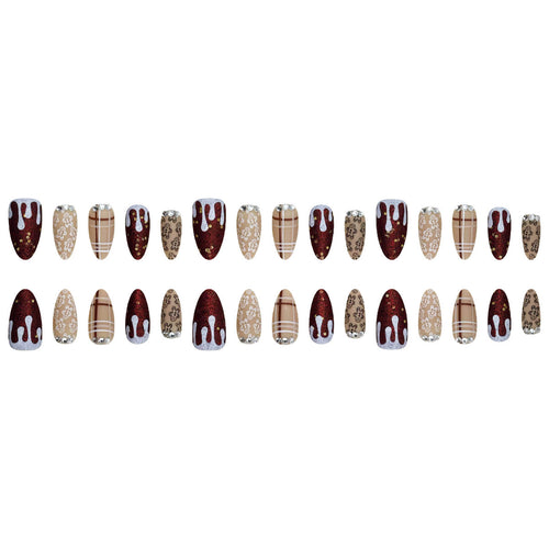 Festive Gingerbread Themed Press-On Nails Bowlift