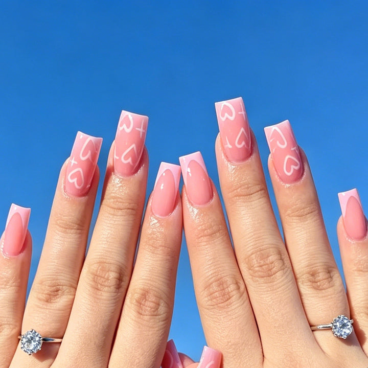 Romantic Heart-Pattern Nail Art Extensions Bowlift