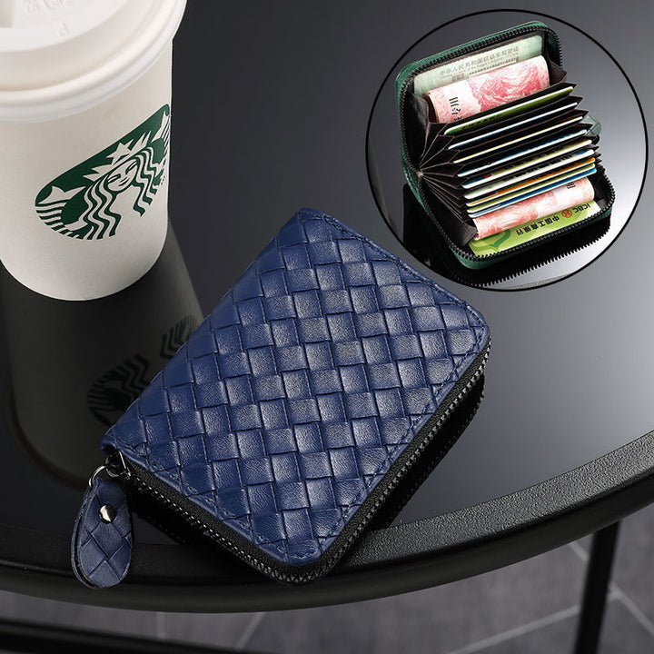 Compact Woven Zippered Card Holder Bowlift