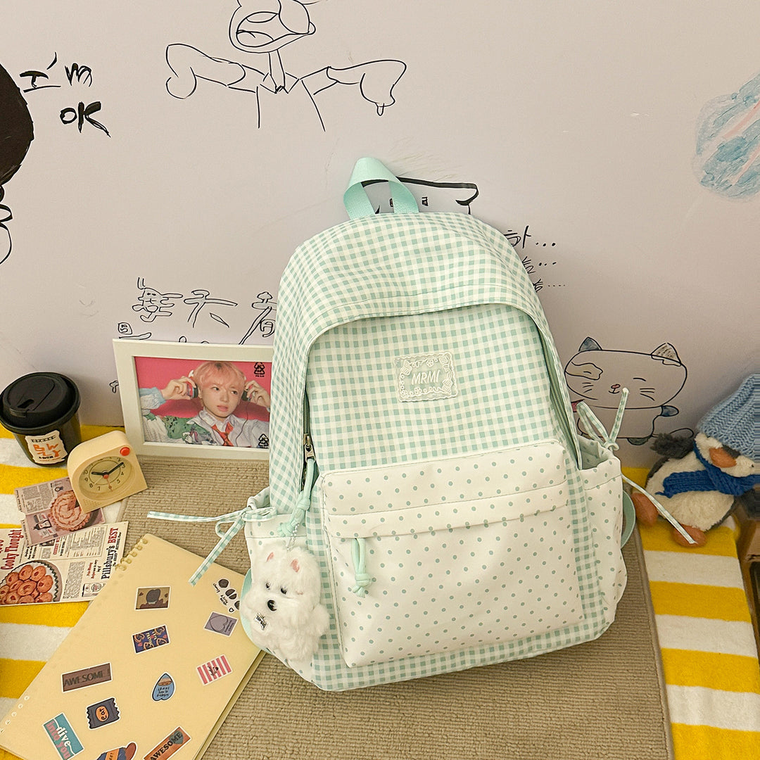 Chic Plaid Backpack Bowlift