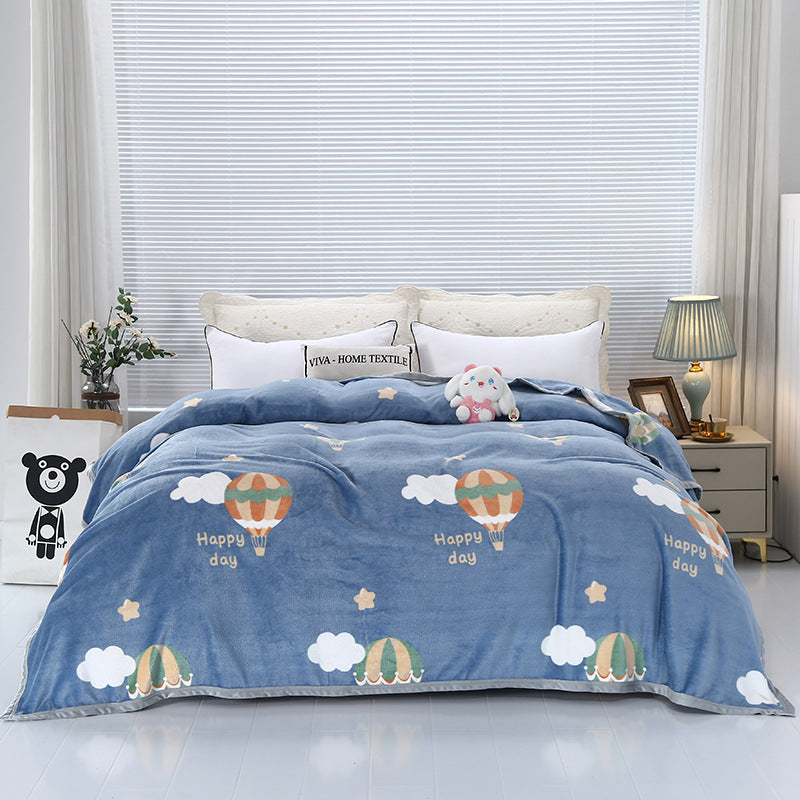 Ladies Cozy Day Bedspread with Cute Cloud Design Bowlift
