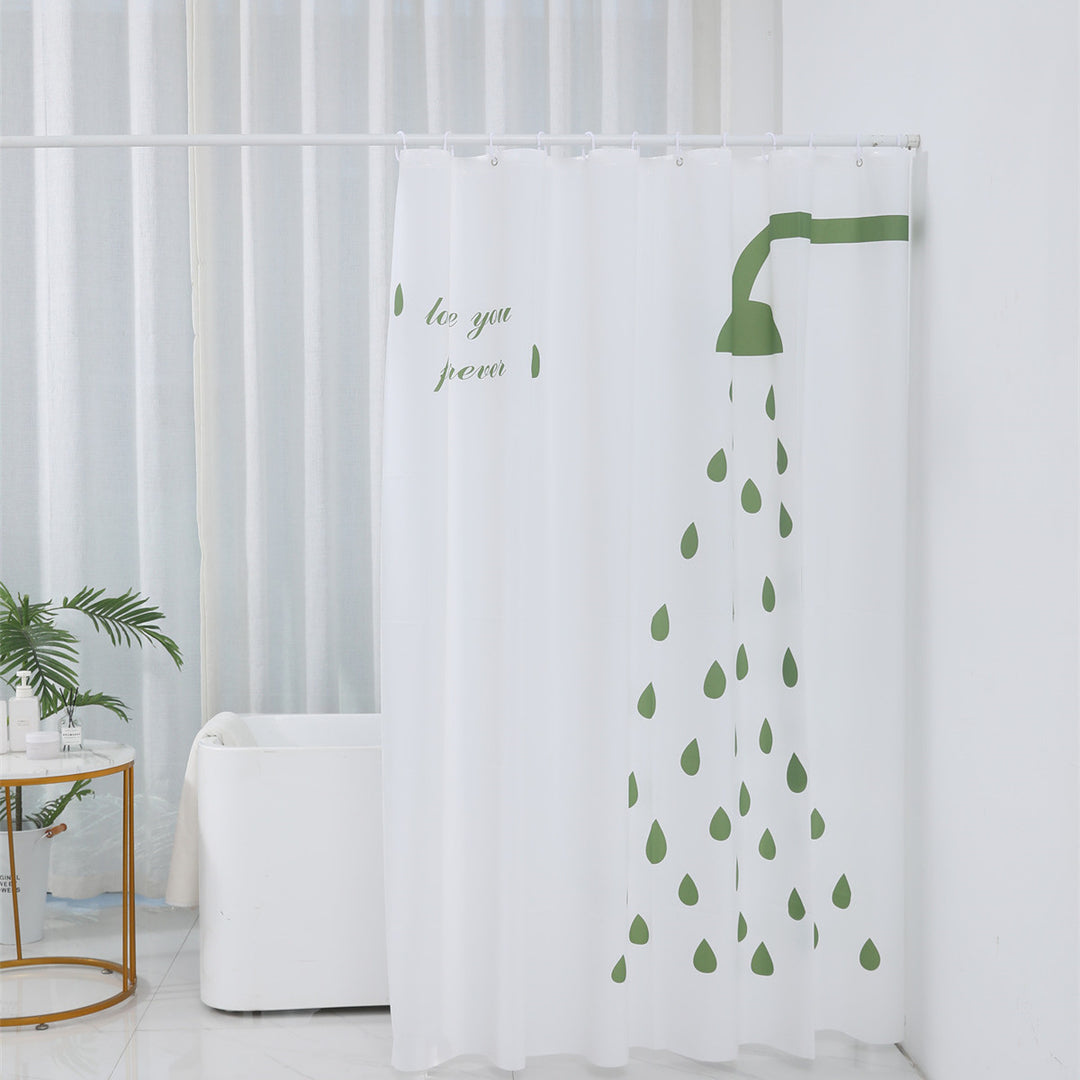 Inspirational Water Drop Shower Curtain Bowlift