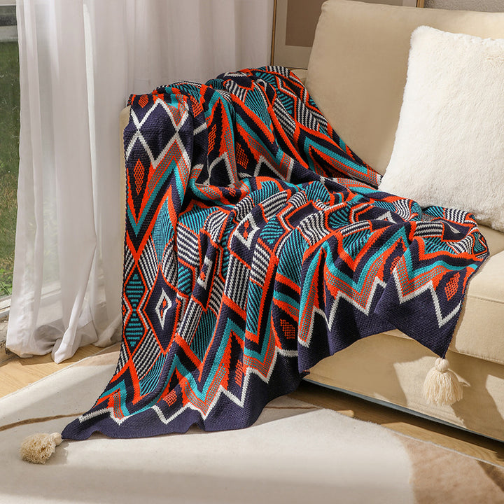 Bohemian Patterned Throw Blanket Bowlift