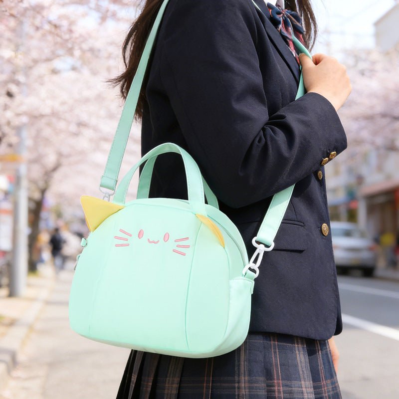 Playful Cat Motif Shoulder Bag Bowlift