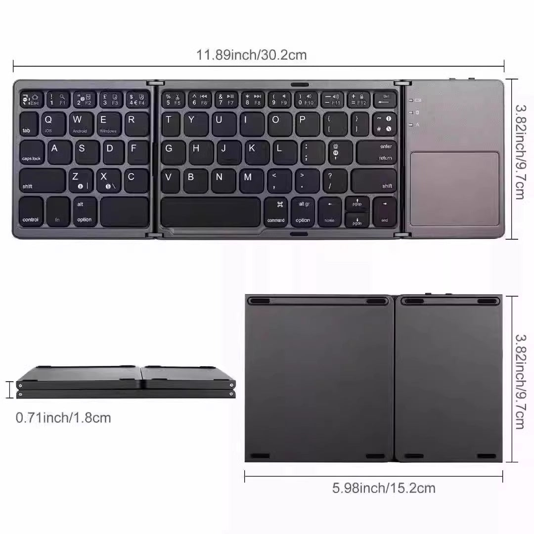 Portable Folding Wireless Keyboard and Mouse Set Bowlift