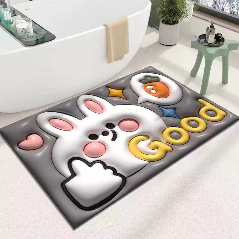 Cute Cartoon Cat Shape Bath Mat Bowlift