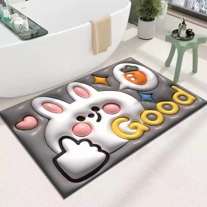 Cute Cartoon Cat Shape Bath Mat Bowlift