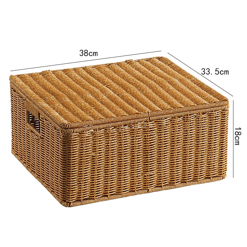 Handcrafted Rectangular Wicker Storage Box Bowlift