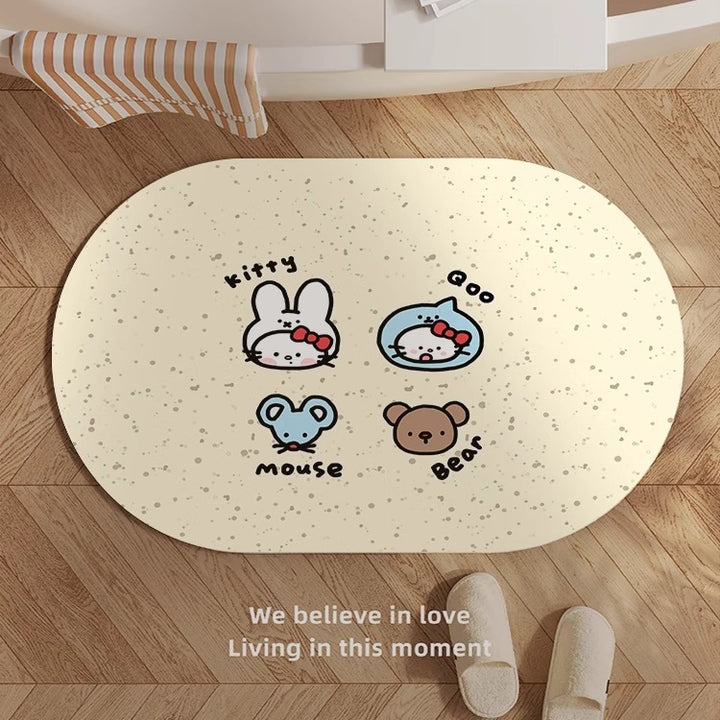 Cute Kitty-Themed Memory Foam Bath Mat Bowlift