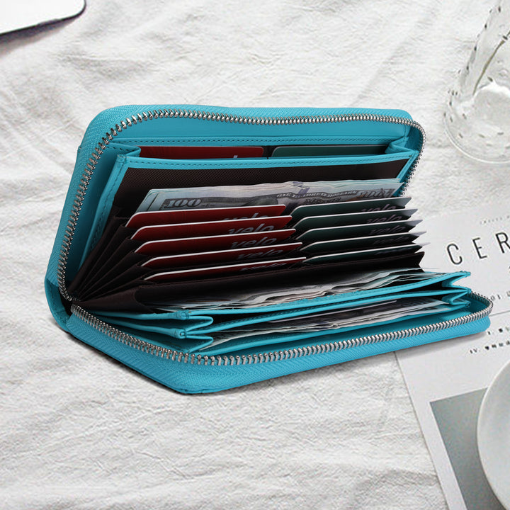 Crocodile-Embossed Zip-Around Wallet Bowlift