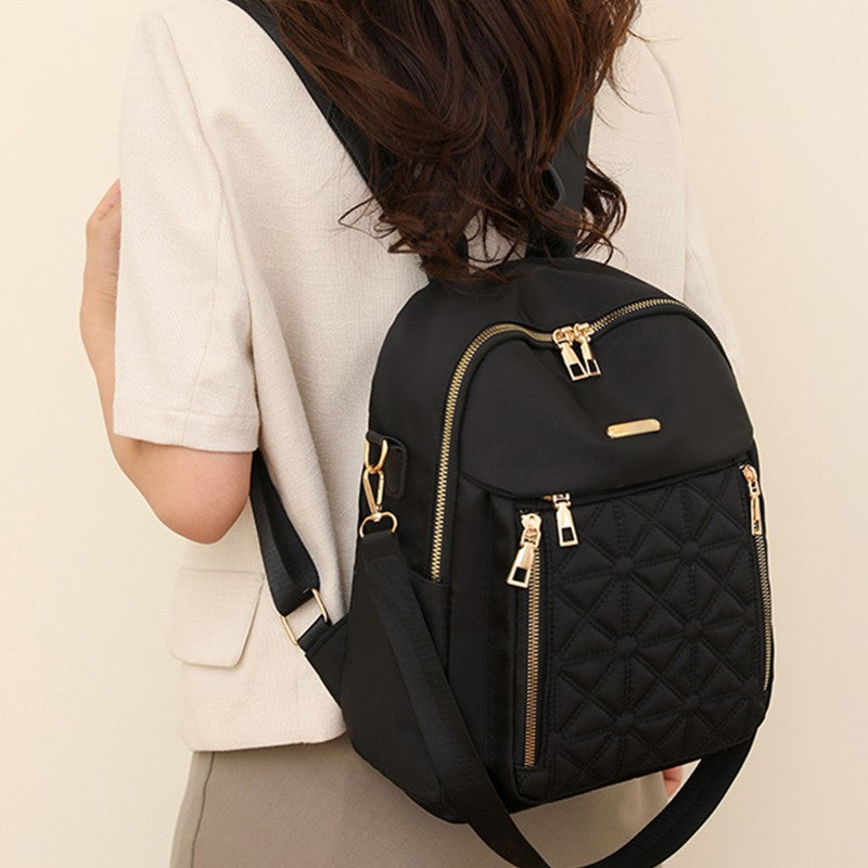 Stylish Quilted Nylon Backpack Bowlift