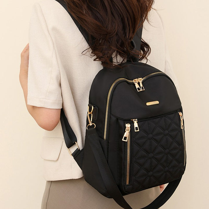 Stylish Quilted Nylon Backpack Bowlift