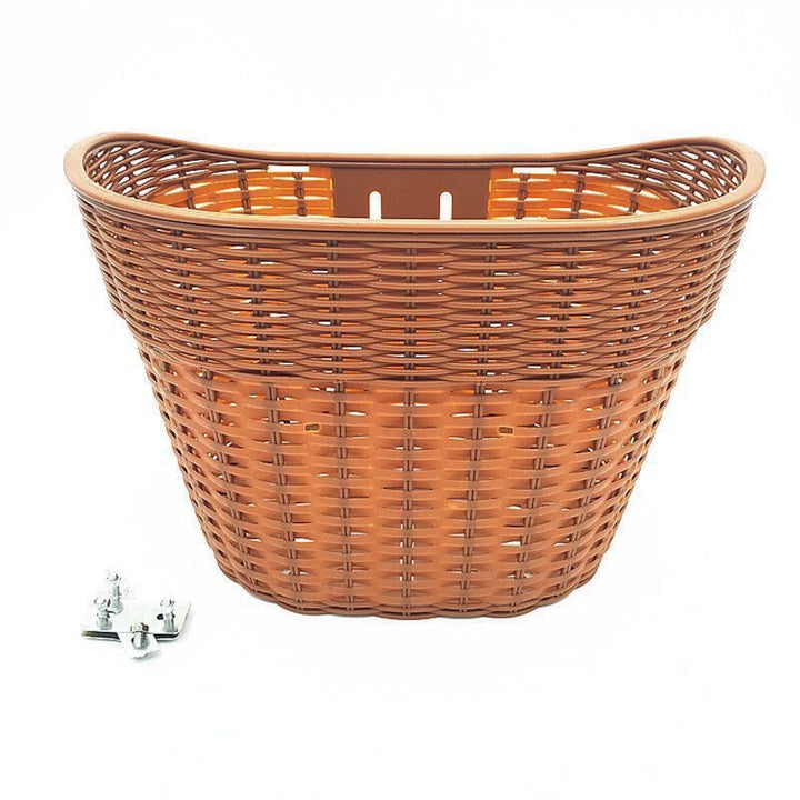 woven rattan style PVC bicycle front basket with quick release mounting Bowlift