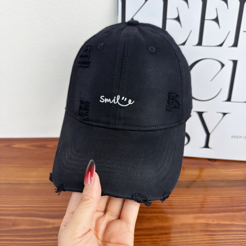 Women's Distressed Cotton Baseball Cap Bowlift 1784270843