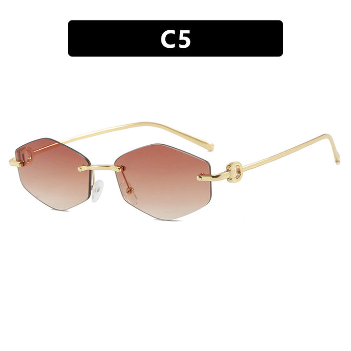 Women's fashionable sunglasses with hexagonal frame and luxurious accents Bowlift