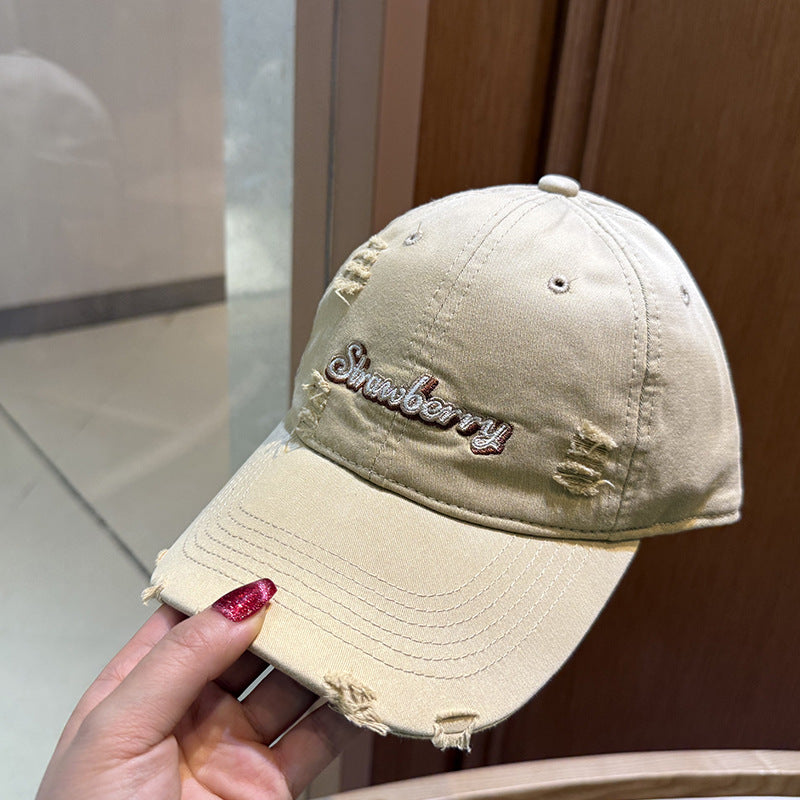 Women's Distressed Cotton Cap Bowlift