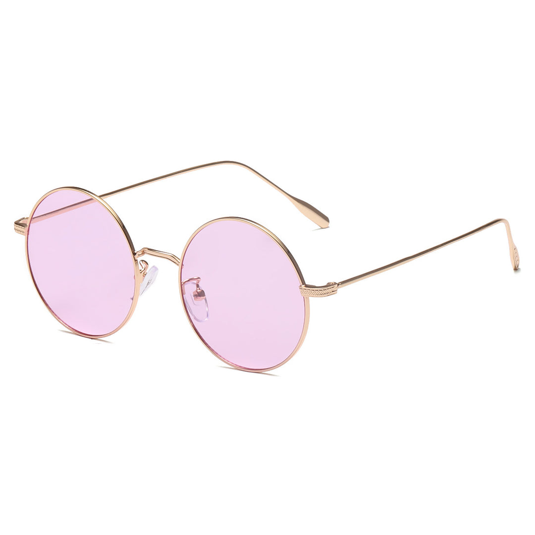 Women's round sunglasses with elegant metal frame and polarized lenses Bowlift