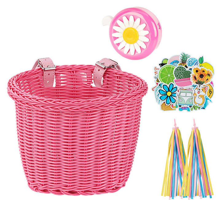 Decorative Woven Bicycle Storage Basket Bowlift